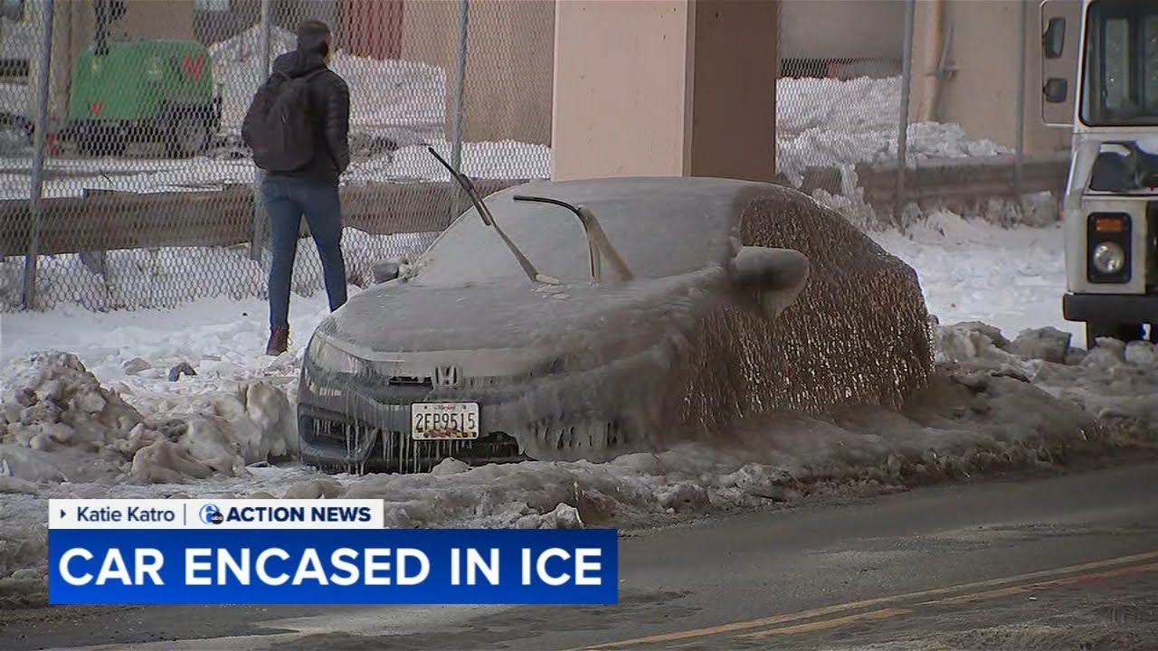 Woman 'in shock' after finding car encased in ice