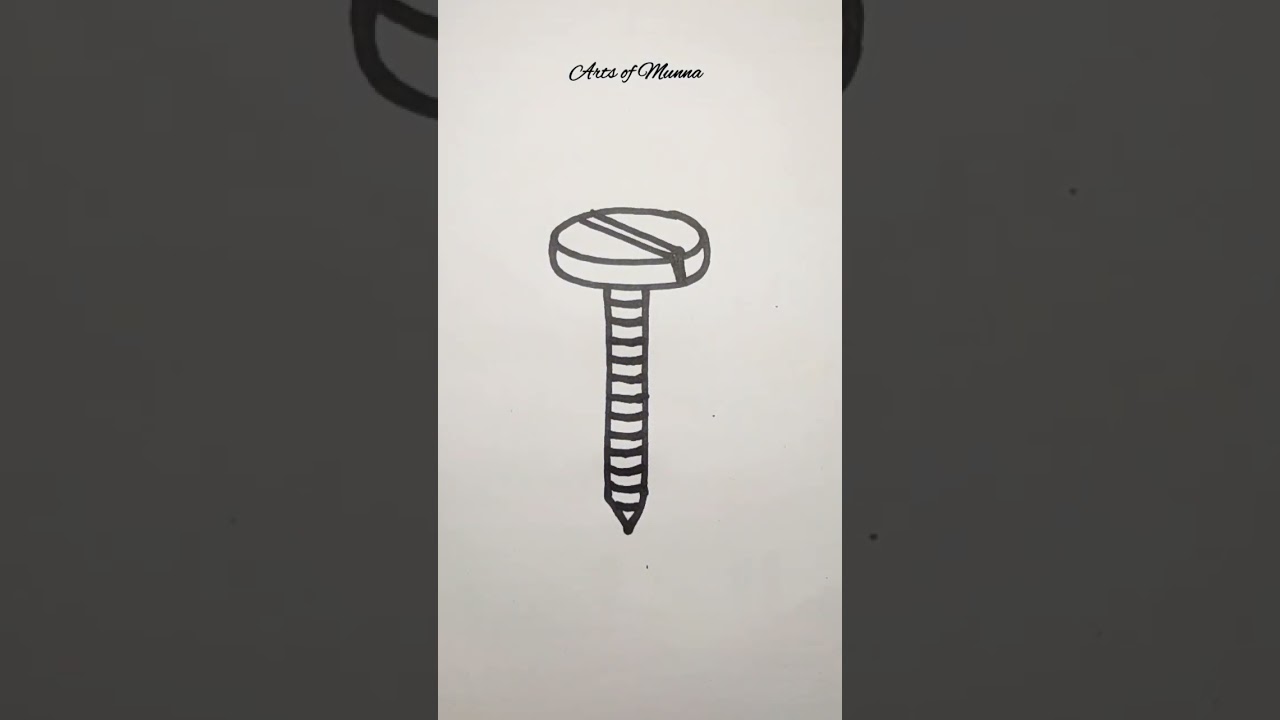 how to draw a screw. #easydrawing #screw