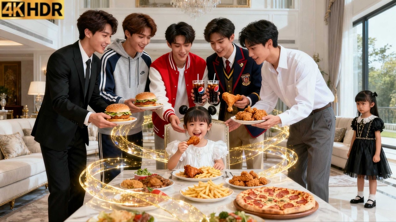 La chica adorable y glotona encuentra a su familia. &iexcl;Su magia tras comer, da suerte y poder a todos