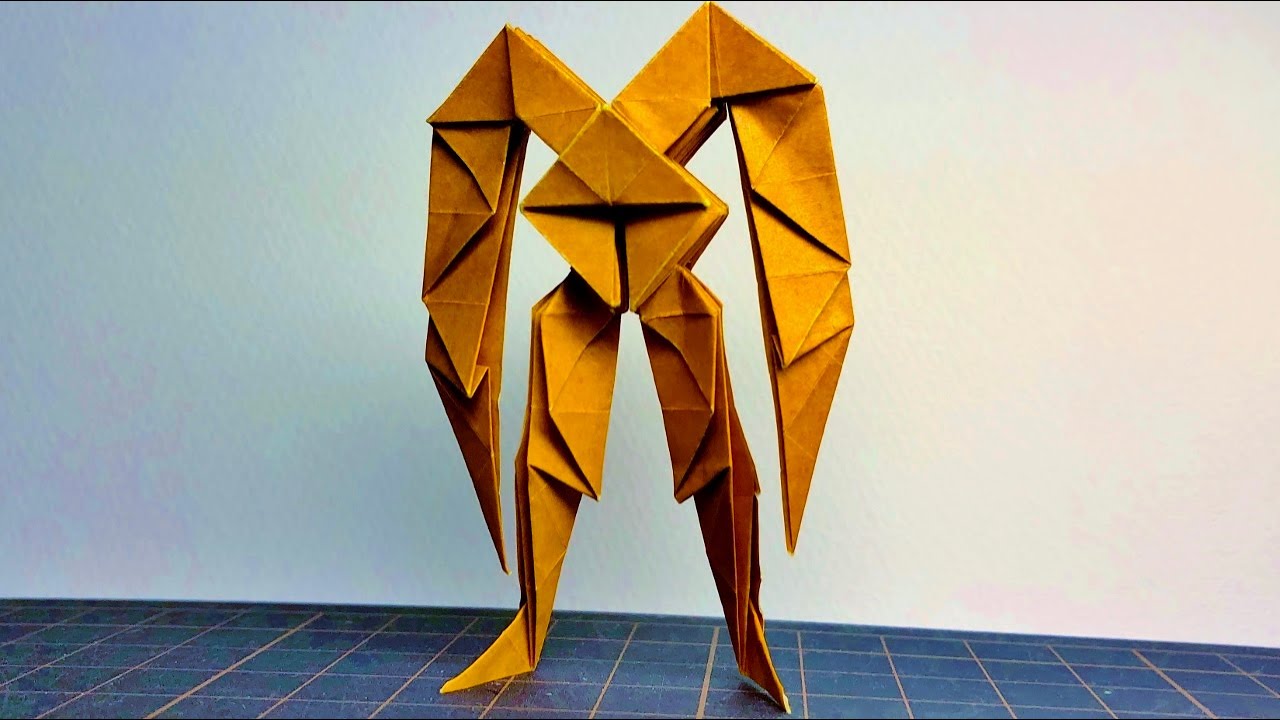 じゃばらで作る簡単折り紙ロボット　Origami Robot