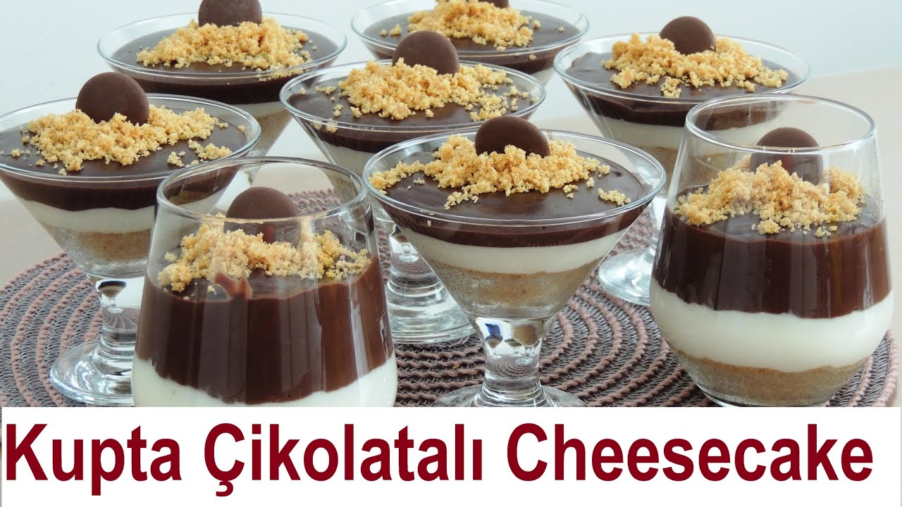PİŞİRMEDEN CHEESECAKE | Kupta Çikolatalı Cheesecake