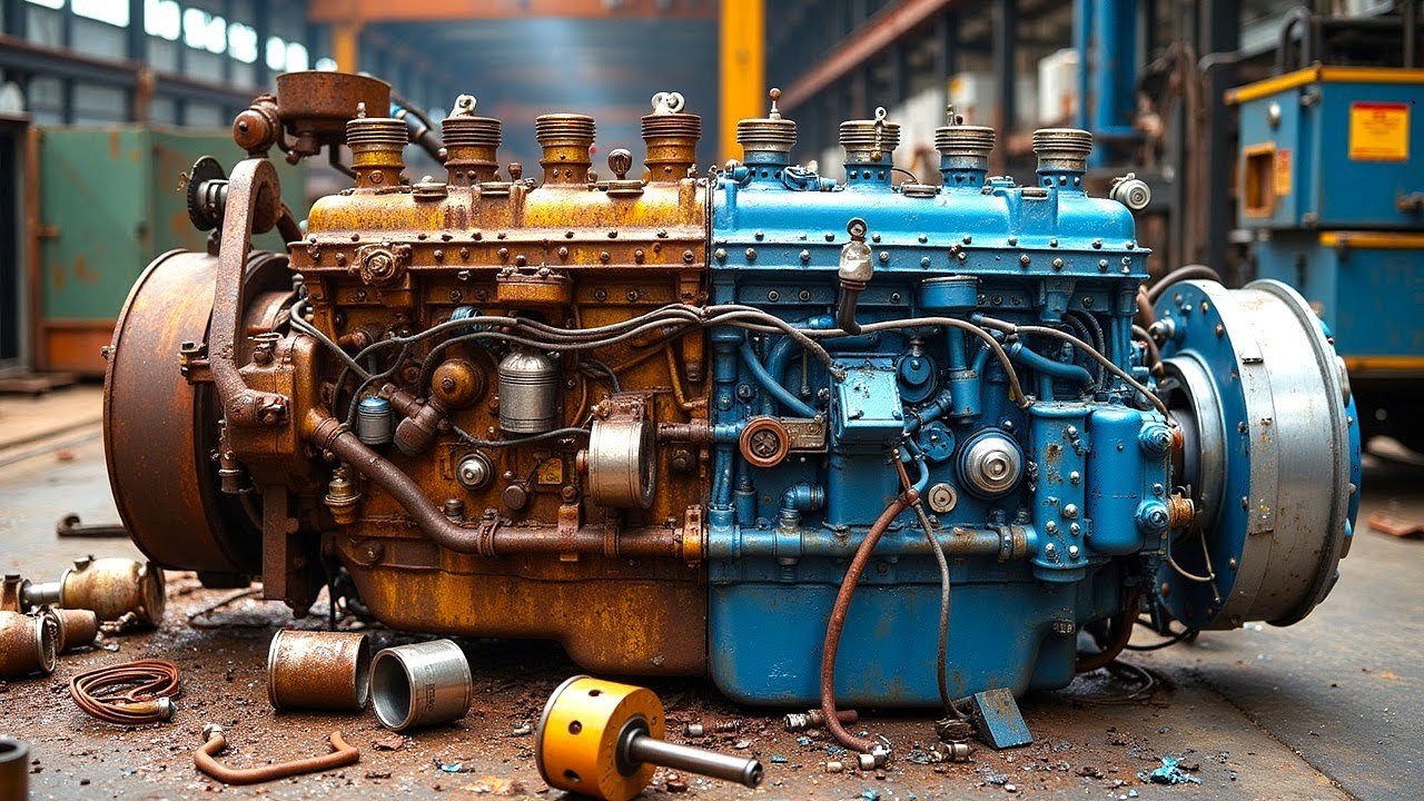 🛠️Restoration Genius : Overhaul of the giant Weichai engine: From scrap metal to masterpiece