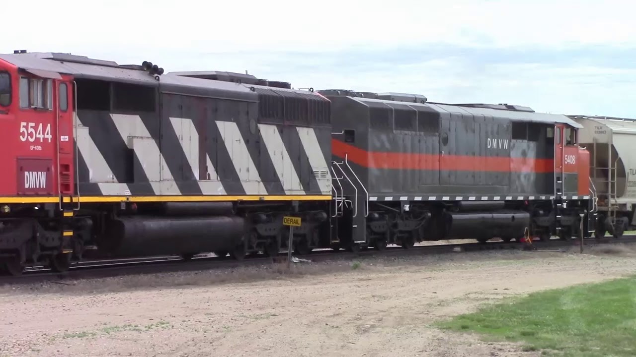 DMVW 5544 5408 backing cars Bismarck