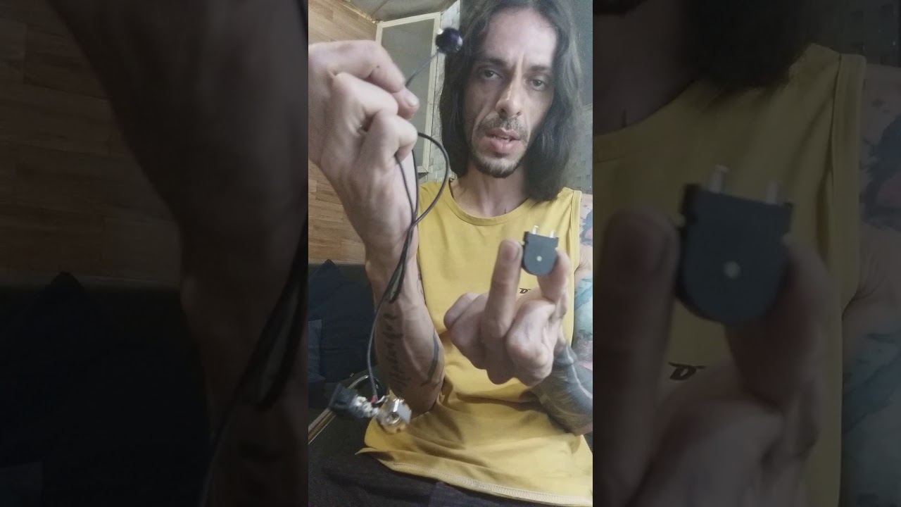 Captador piezo de contato feito com buzzer fácil de encontrar e barato.