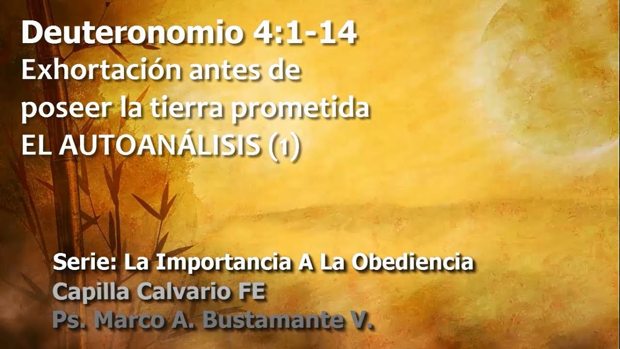 Deuteronomio 4:1-14 - EXHORTACIÓN ANTES DE POSEER  LA TIERRA PROMETIDA (1)