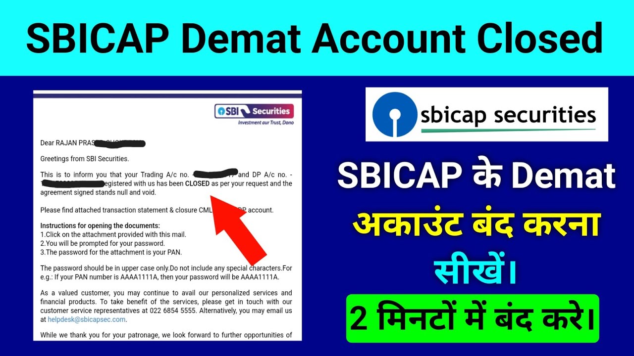 SBICAP Securities Account Closure Online | SBICAP Security Demat Account Closed | SBICAP Charges