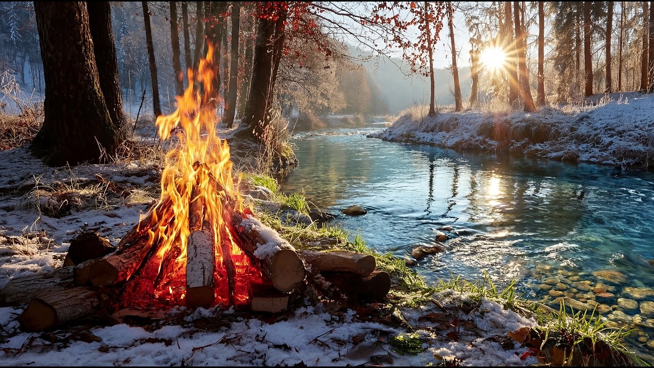 The First Warm Campfire After Winter 🌿🔥 Early Spring River Ambience