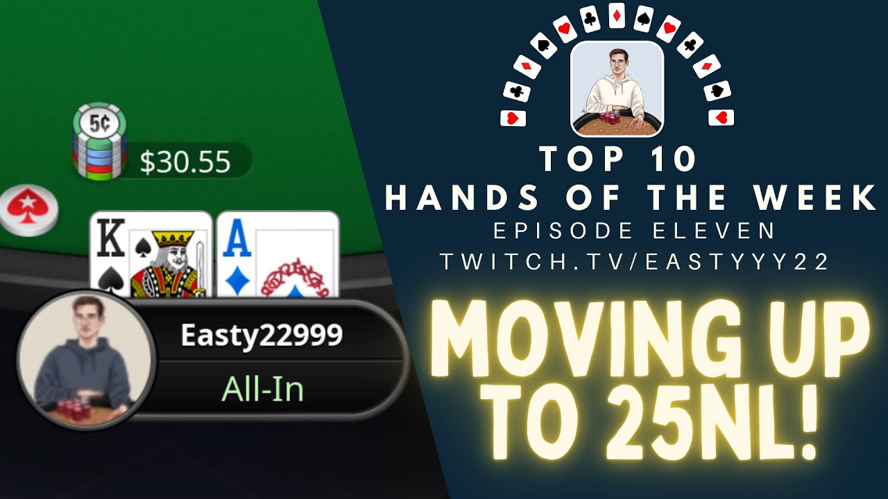 Top 10 Hands Of The Week Ep. 11 - Moving Up to 25NL Zoom - Rocky Starts and Daily Quads!