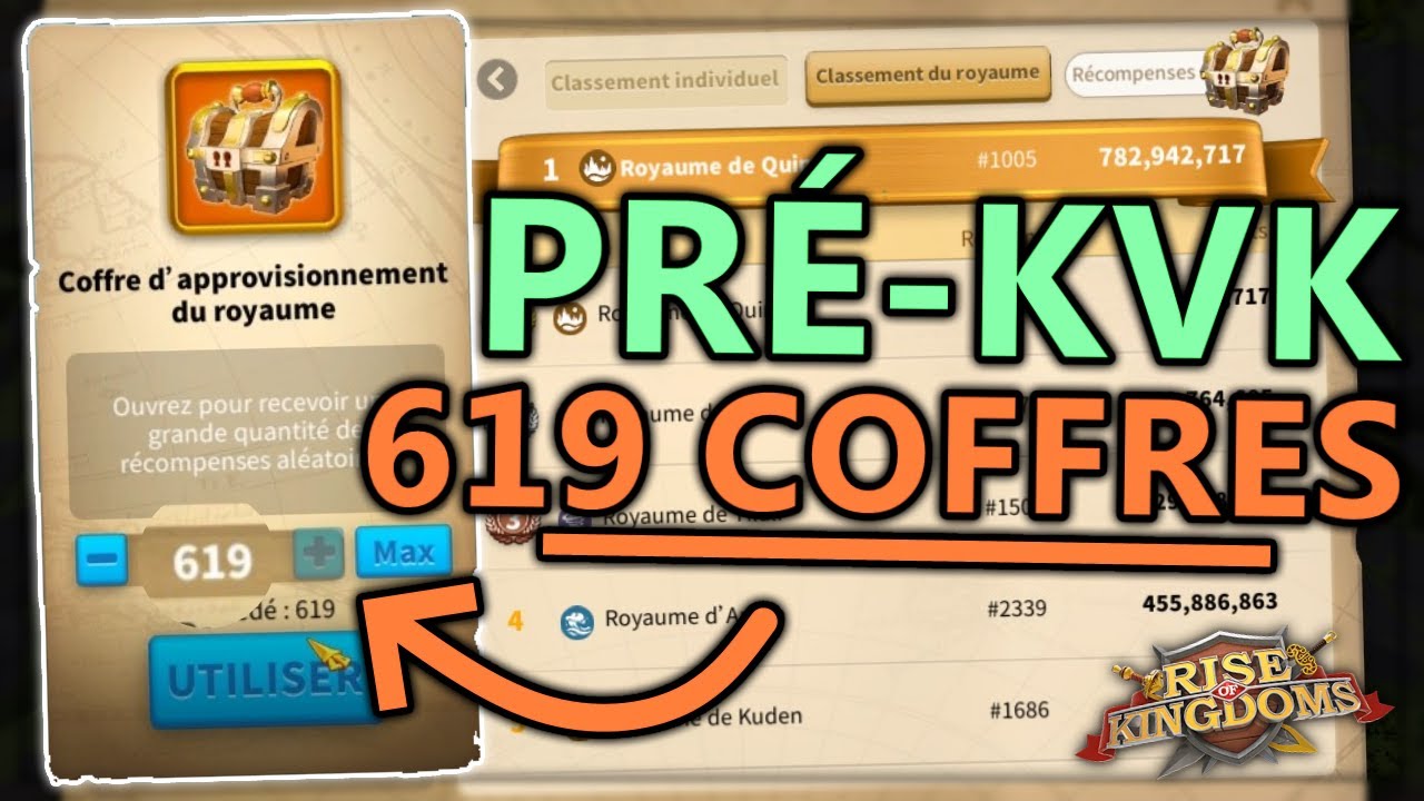 RÉCAPITULATIF DU PRÉ-KVK (OUVERTURE DE 619 COFFRES DE MARAUDEURS) | RISE OF KINGDOMS FR