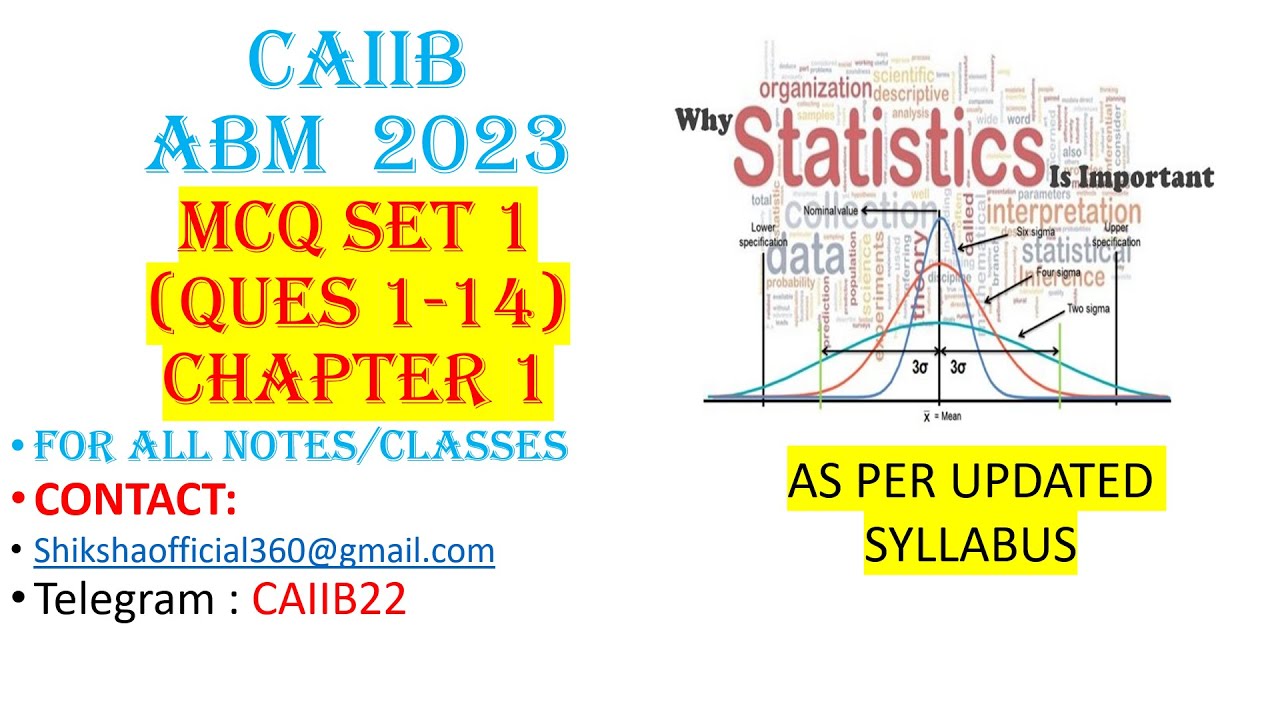 MCQ SET 1 #ABM #STATISTICS  #caiib2023
