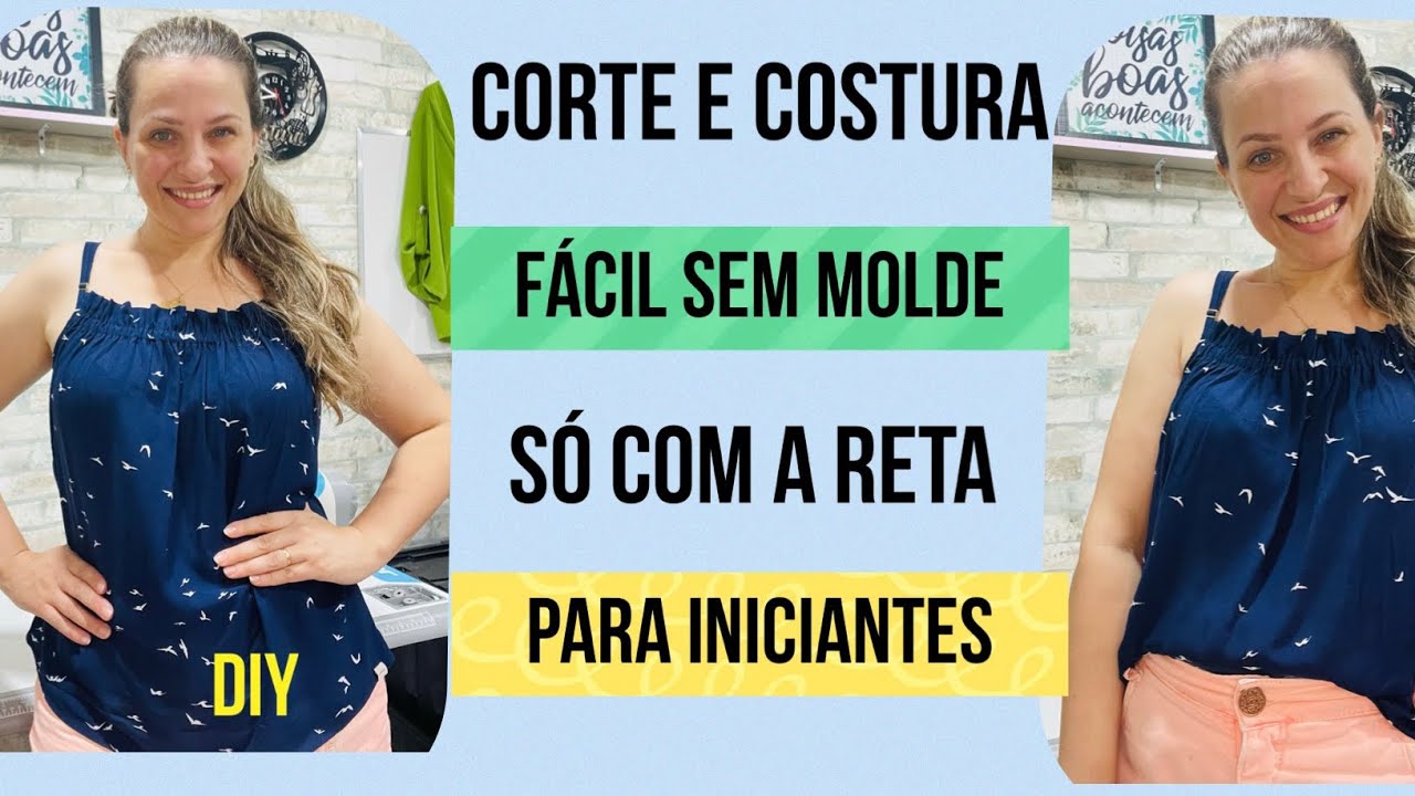 BLUSA SOLTINHA DE VISCOSE COM ELÁSTICO BUSTO PARA O VERÃO CORTE E COSTURA FÁCIL SÓ NA RETA.