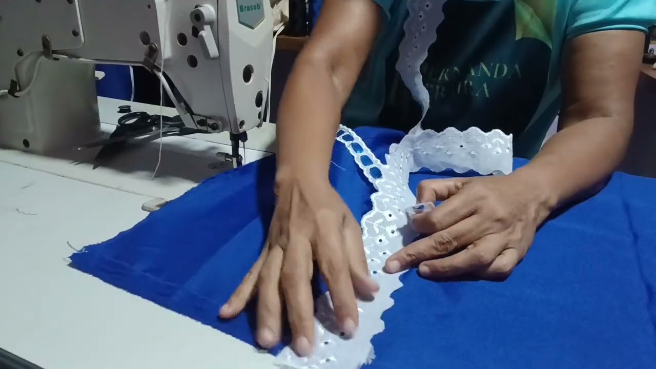 Costurando colchas de cama. 