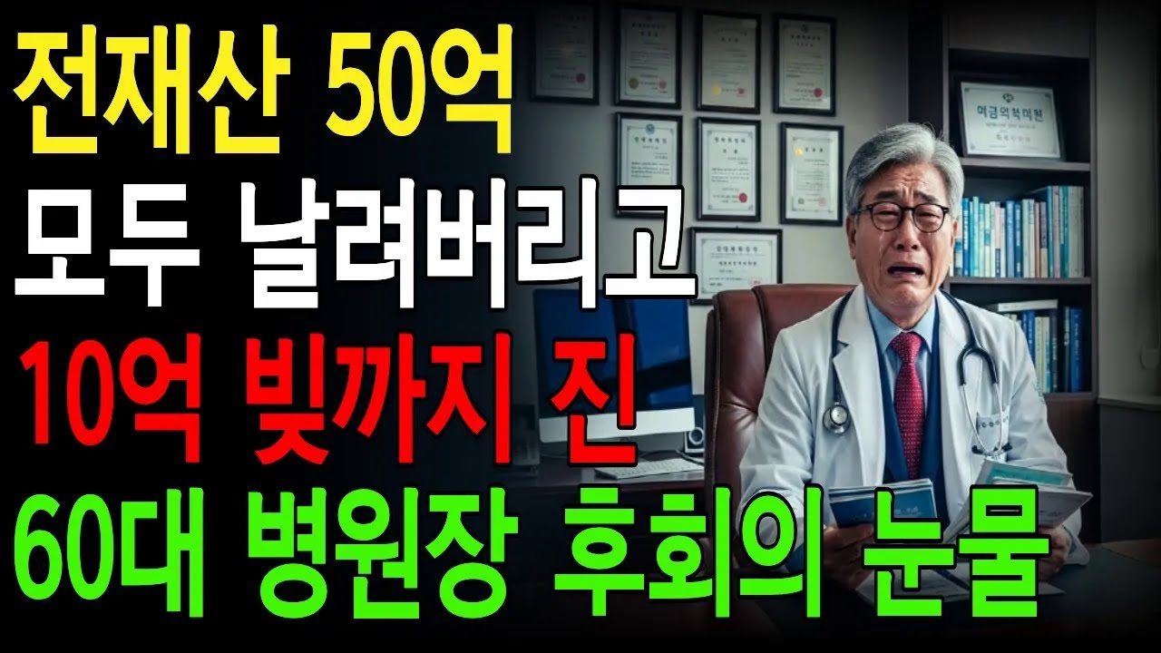 전재산 50억 모두 날려버리고 10억 빚까지 진 60대 대형병원 병원장의 후회의 눈물 #노후사연#시니어사연#인생사연#오디오북