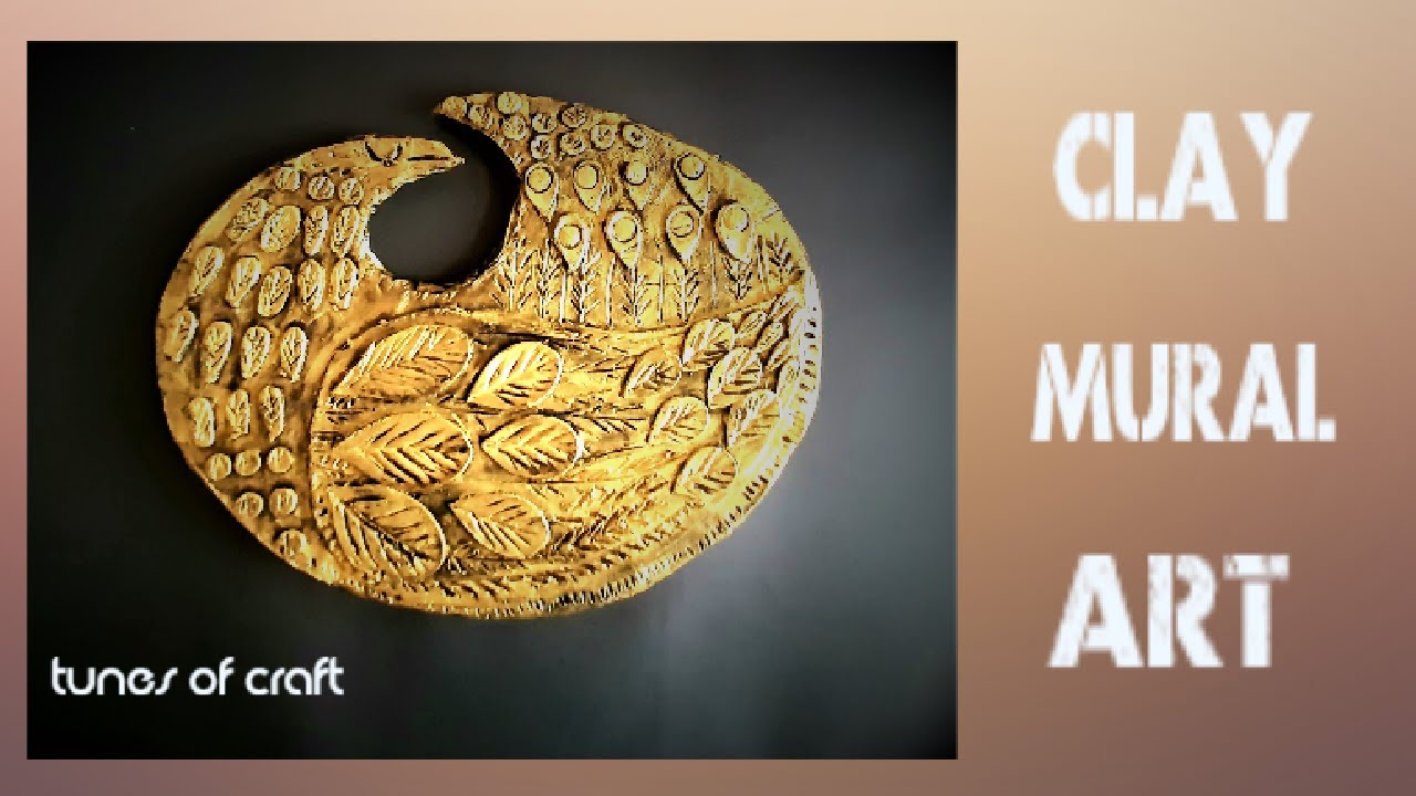 Shiny Golden Mural Clay Art Using Cardboard | Best Out Of Waste | DIY | Air Dry Clay | Home Decor
