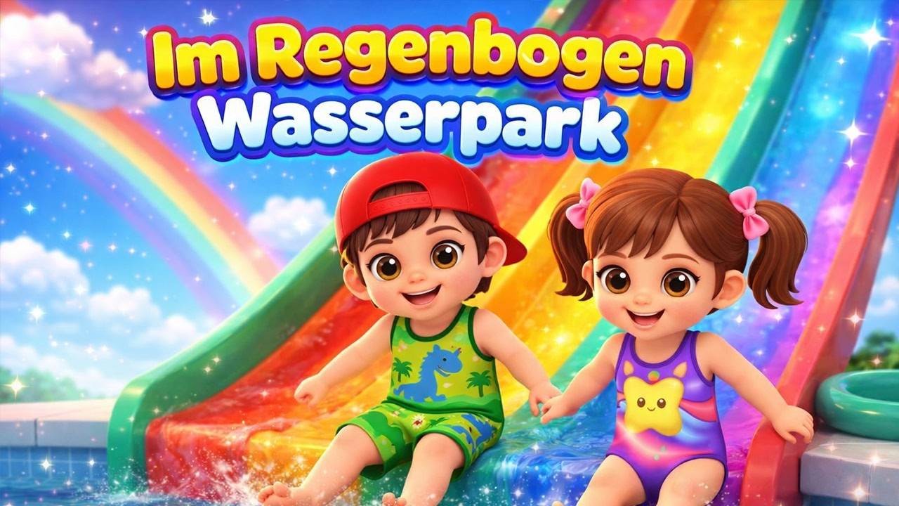 Mia & Finn Im Regenbogen Wasserpark 🌈 | Mitmachlied für Kinder | Rutschen & Planschen (3D Animation)