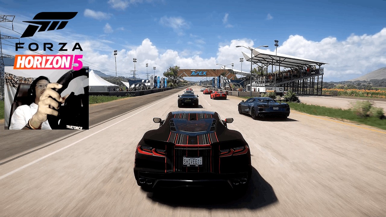 Driving the 2024 Corvette E-Ray in Forza Horizon 5 Using Logitech G923