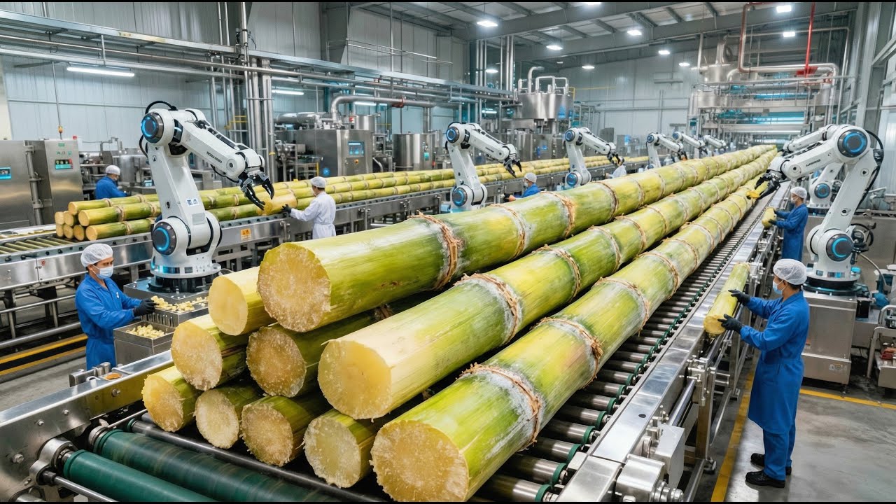 Inside a Modern Cane Sugar Factory   From Fresh Sugarcane to Pure Crystal Sugar Full Process