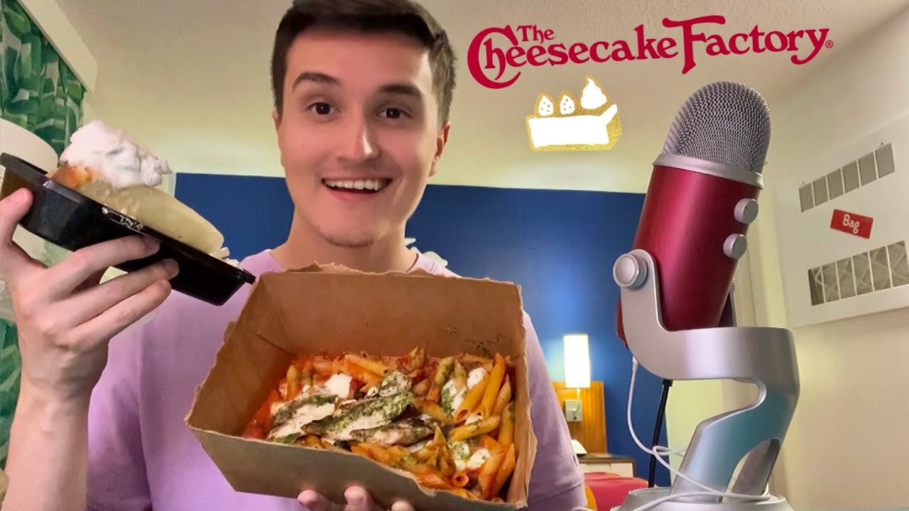 ASMR Cheesecake Factory Mukbang (eating sounds)