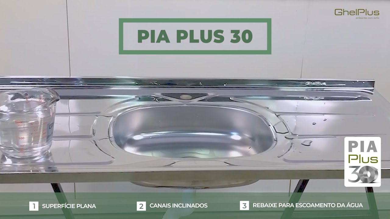 Comparativo do escoamento da água entre as pias VALÊNCIA x PLUS 30