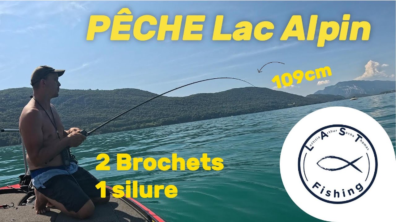 Pêche en bateau sur un Lac Alpin  : 3 poissons dont un TRES GROS BROCHET pour Thomas 🎣#pikefishing