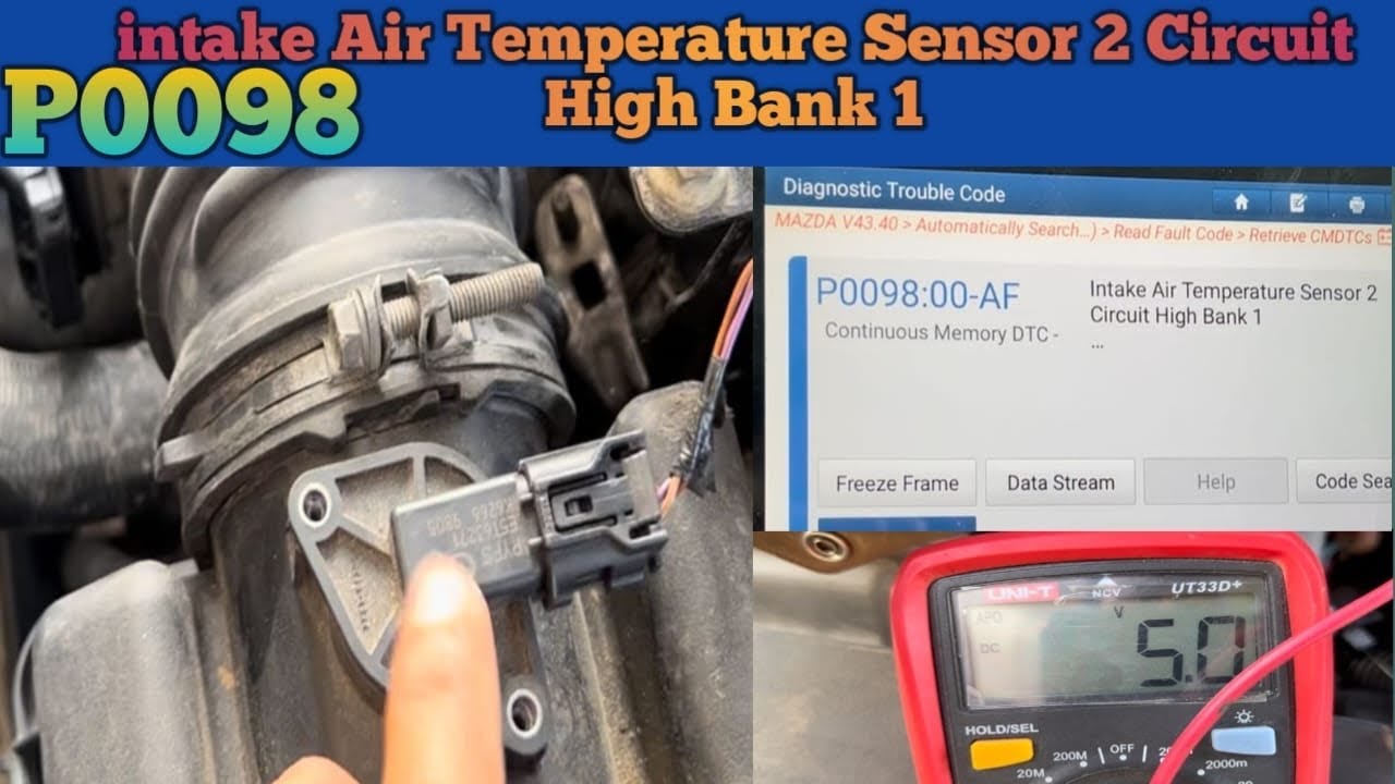 P0098 Mazda intake Temperature Sensor 2 Circuit High Bank 1