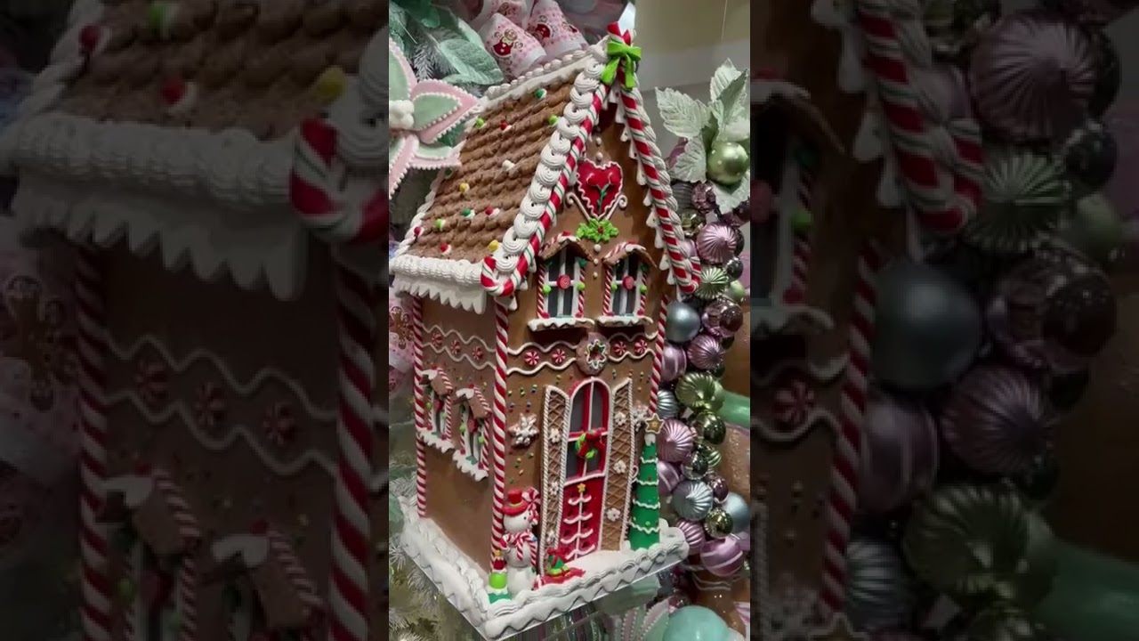 Have you ever seen a Christmas tree with Gingerbread houses?! 😮 #shorts #christmas #home #design