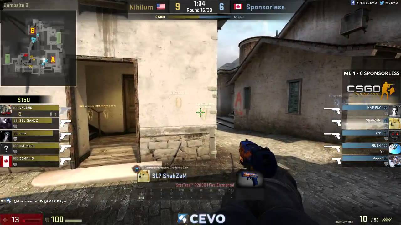 Maximum Effort vs Sponsorless Game 2 (CEVO-P CS:GO Season 8) - Dust & LATORR