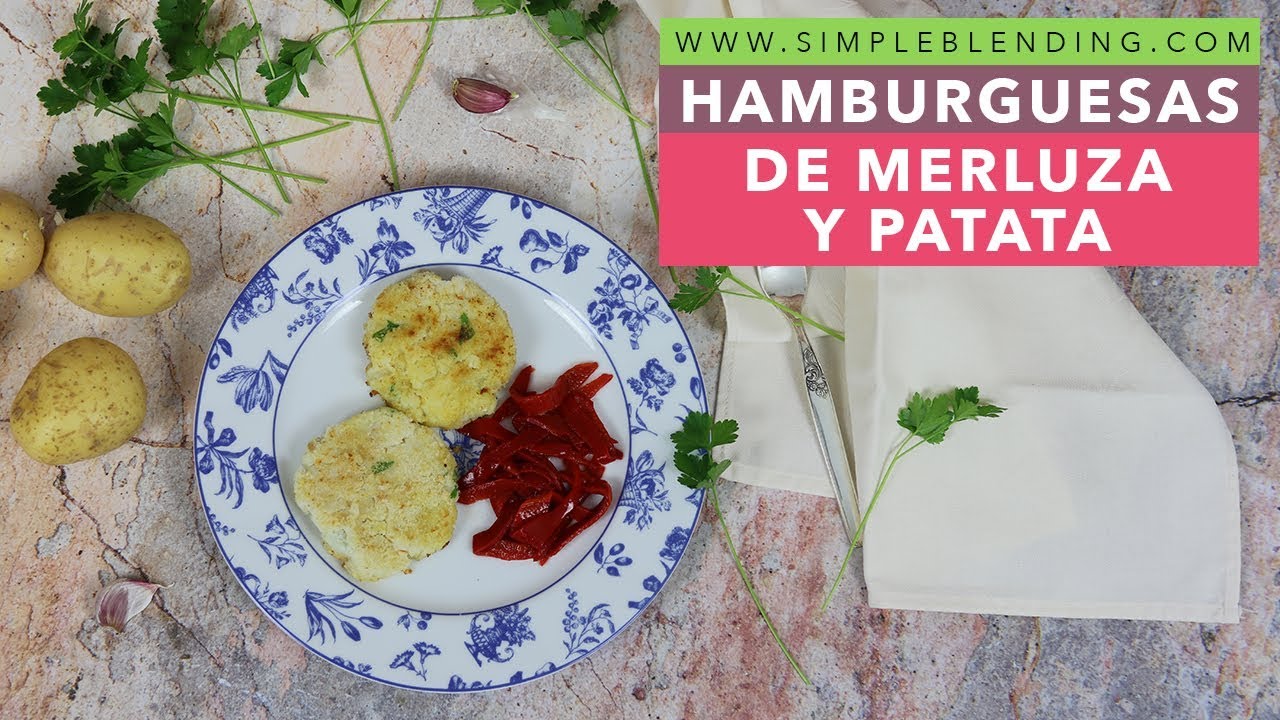 HAMBURGUESAS DE MERLUZA Y PATATA | Hamburguesas de pescado | Hamburguesa saludable de merluza