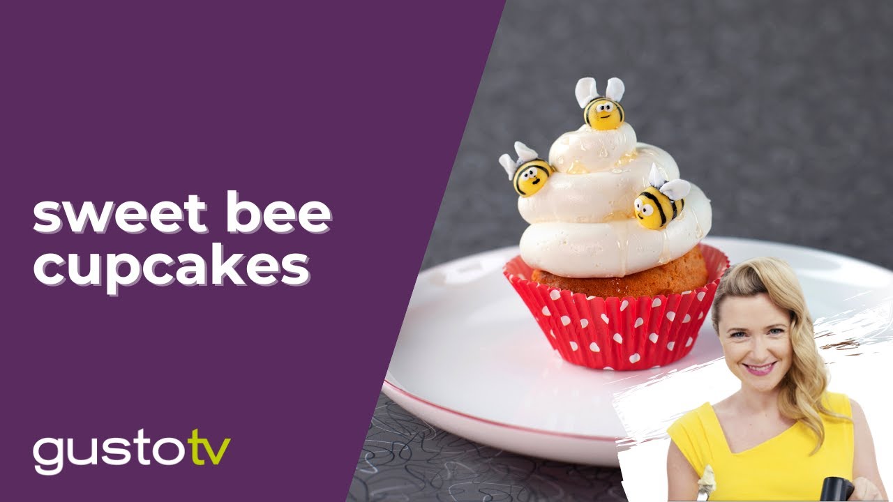Sweet Bee Cupcakes with Honey Buttercream | Flour Power