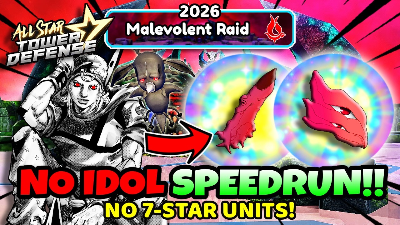 NO IDOL SOLO SPEEDRUN Malevolent Raid ft. Dark Johnny Joestar | All Star Tower Defense Roblox