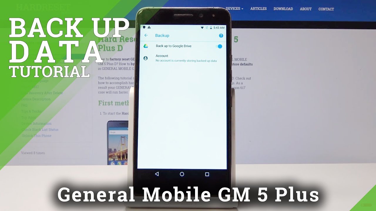 How to Enable Google Backup in General Mobile GM 5 Plus - Create Backup Account