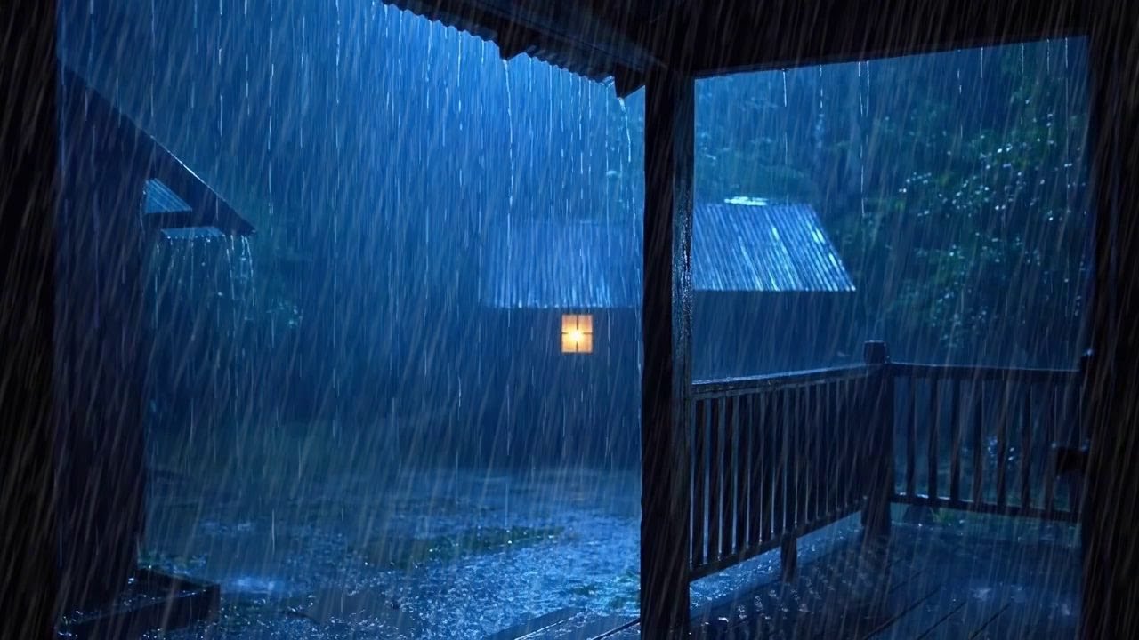 3 Minute Relax Cure 🌧️ 99% Sleep Instantly with Rain and Gentle Thunder Sounds 😌💤