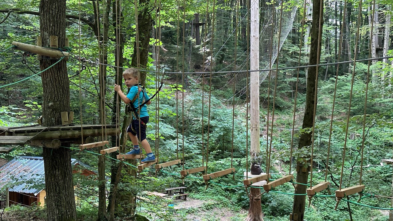 Kam z otrokom: Pustolovski park Geoss, Vače. Oli 4 Leta, Eli 8 Let