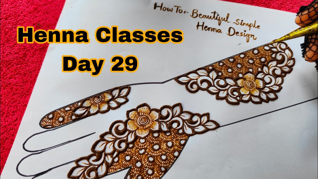 Henna Class day 29 | How to make Beautiful Simple Henna Design | Learn Henna with Thouseen