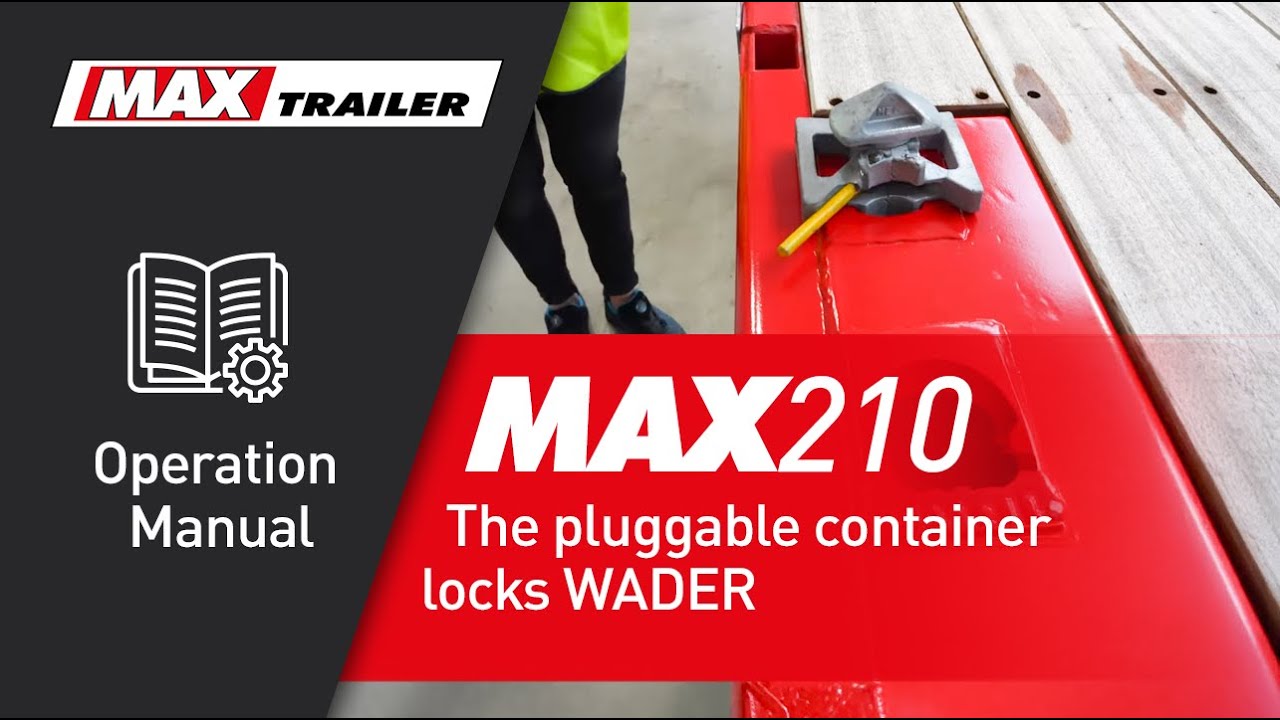 MAX210 operation manual: The pluggable container locks WADER