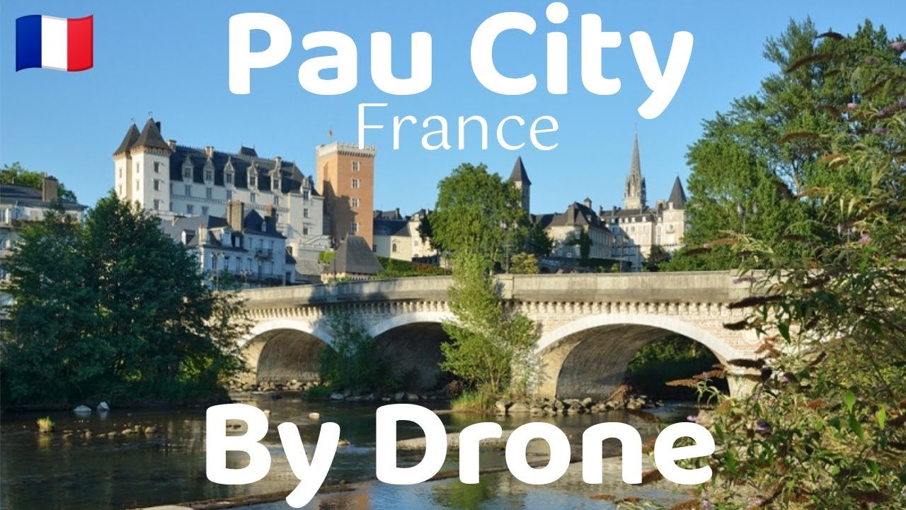 City Pau by Drone. France. 4K UHD video.