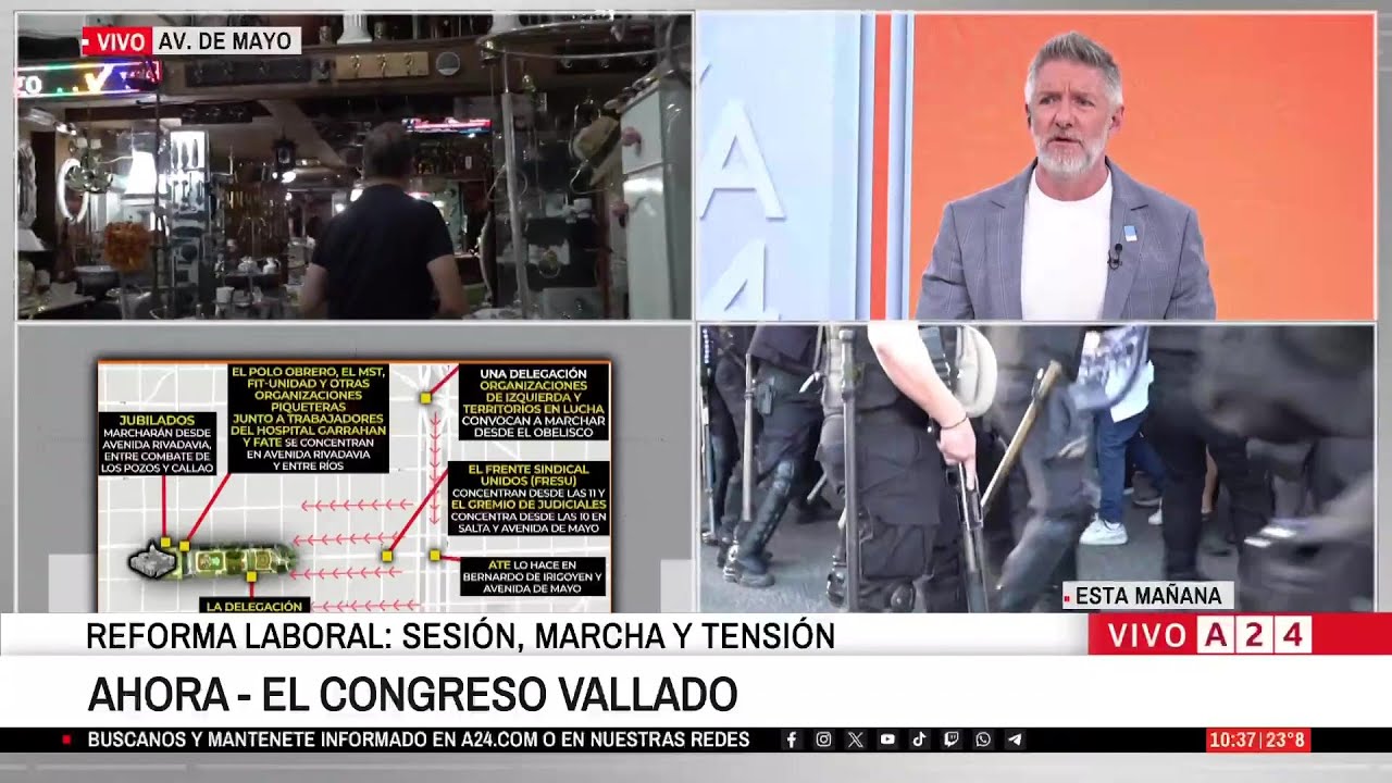 🔴 REFORMA LABORAL: SESIÓN, MARCHA Y TENSIÓN
