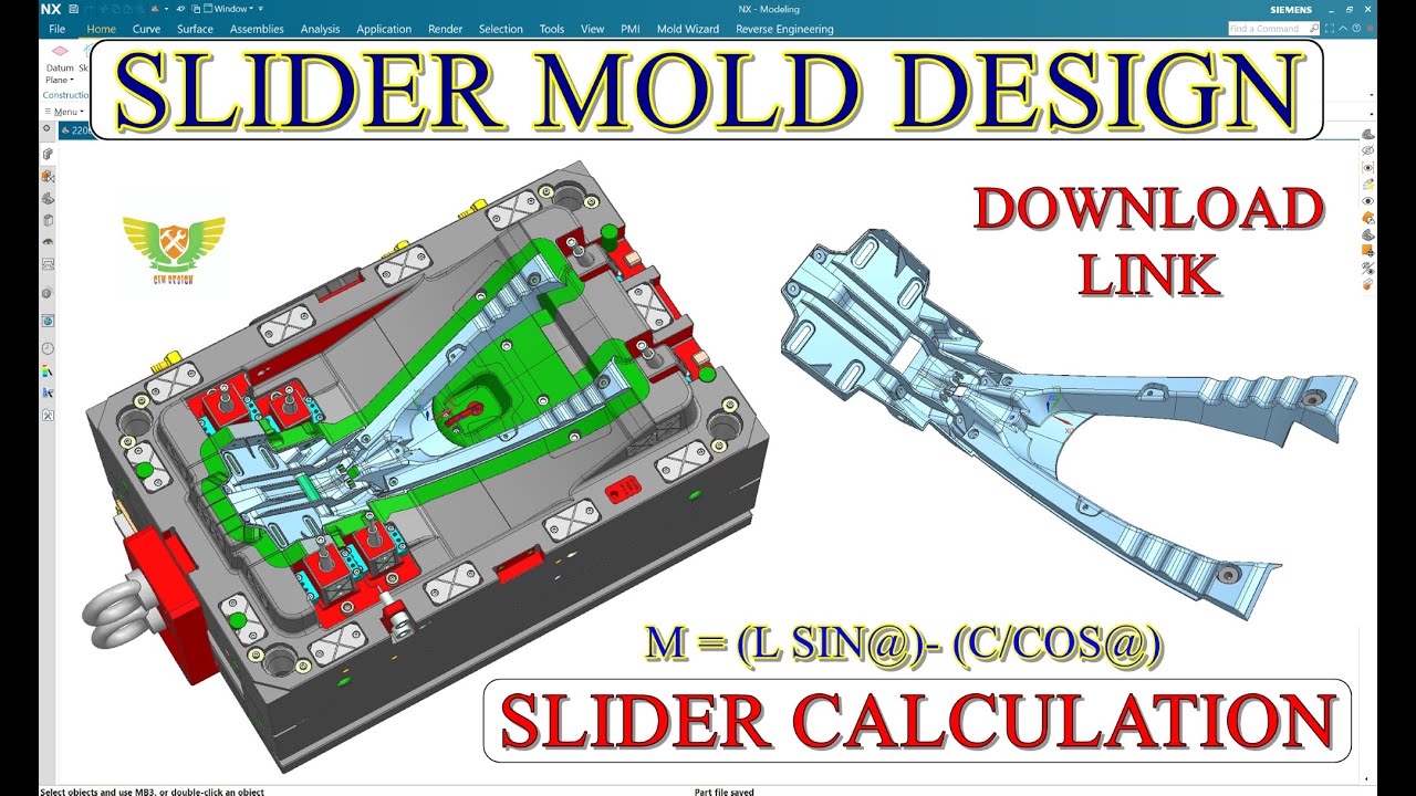 SLIDER MOLD DESIGN | Slider Lifter mould design with Calculation | AUTOMOBILE SLIDER MOLD DESIGN