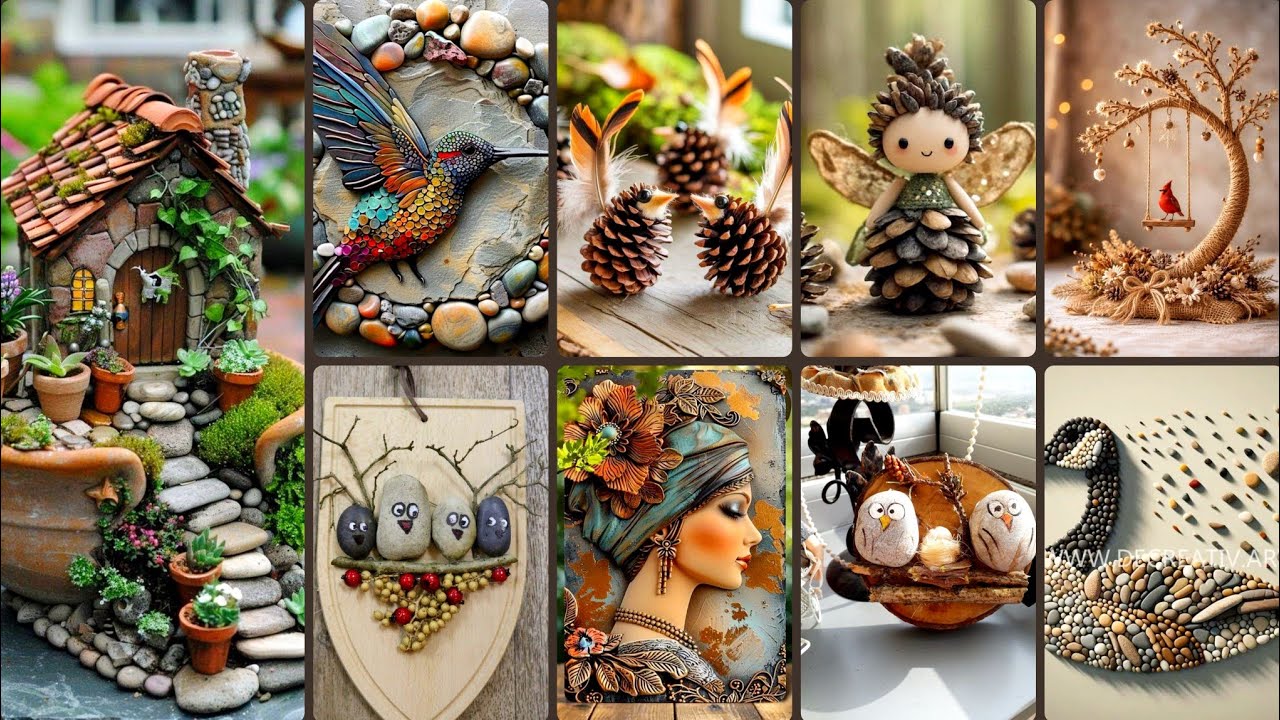 Unique and outstanding different home decor  pebble art ornaments decor collection 