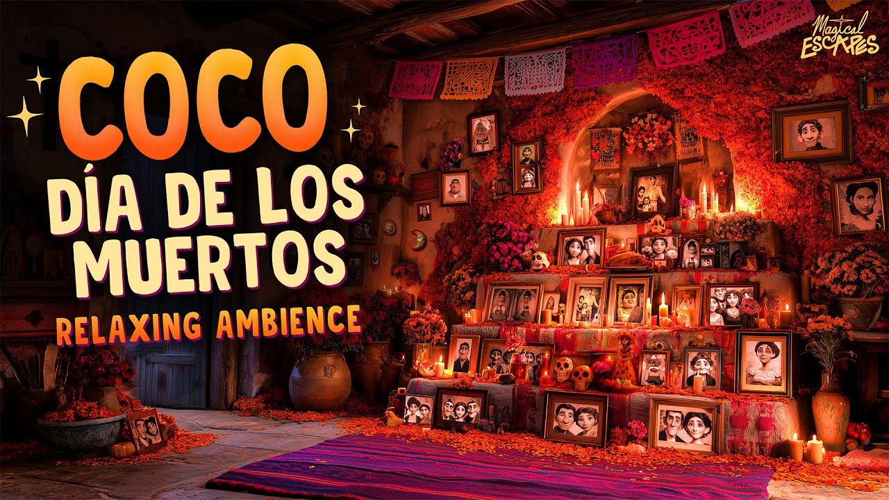 Día de los Muertos 💀 Coco Ambience  | Cozy Candlelit Ambience & Gentle Mexican Guitar 🕯️🌼