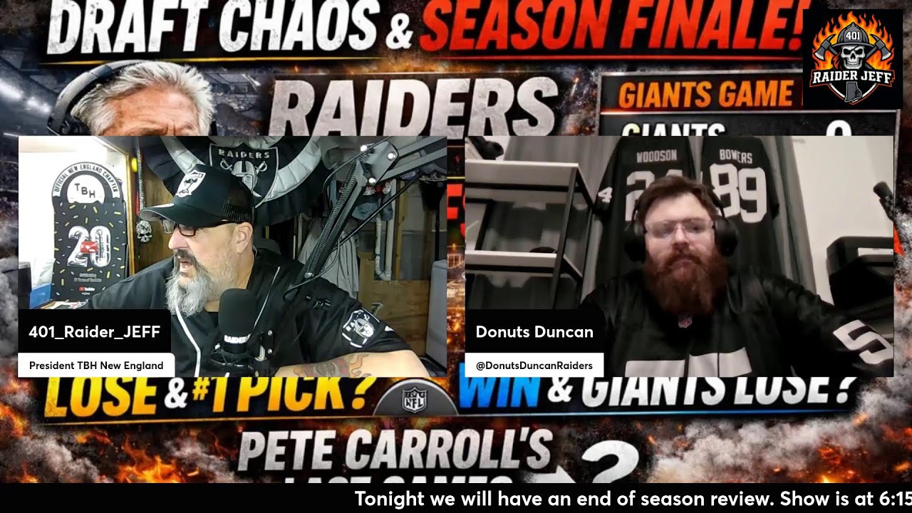 Raiders vs Chiefs FINAL GAME | #1 Draft Pick on the Line + Is This Pete Carroll’s Last Ride?