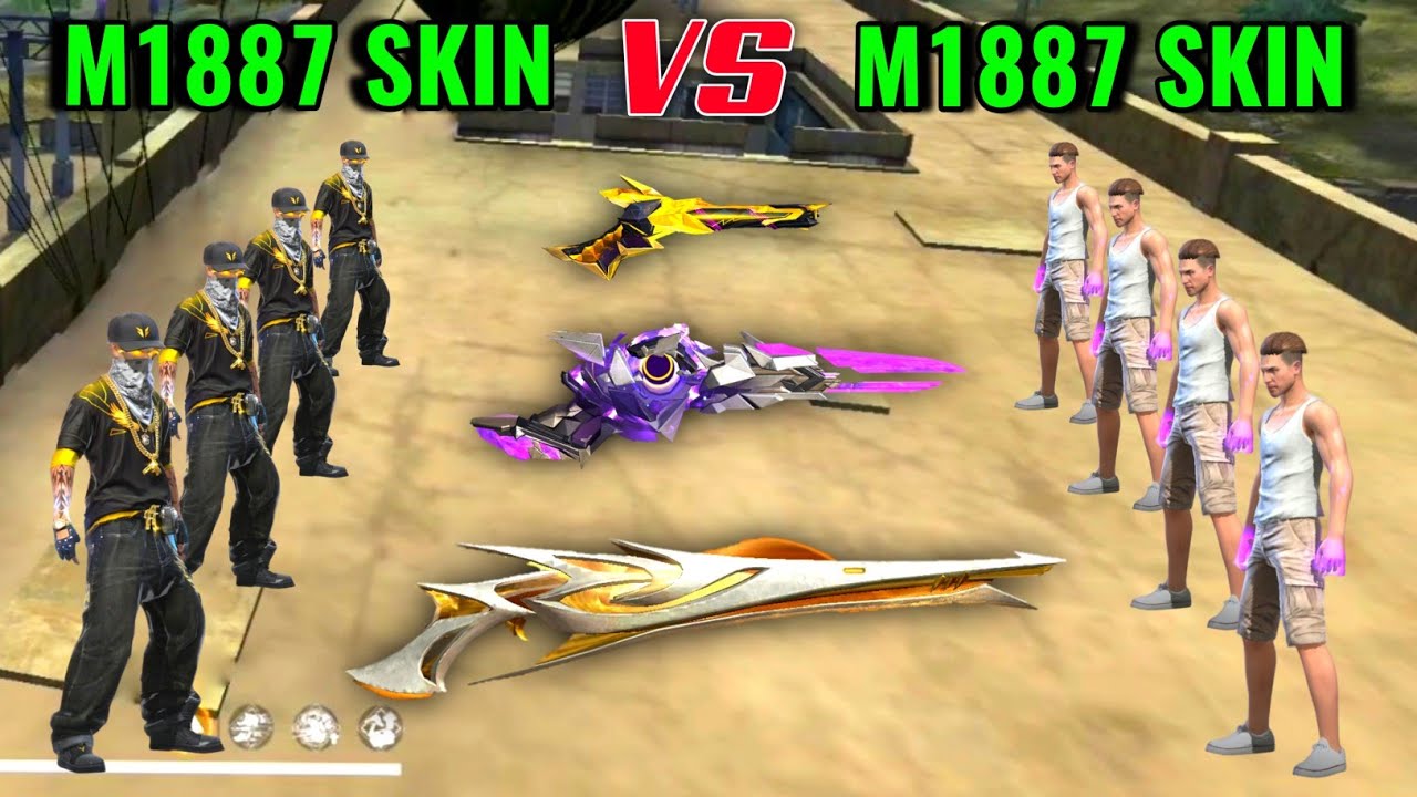 New M1887 vs Evo M1887 Shotgun Skin 😈 Fight On Factory 😱 Shotgun Skin Challenge 😎 Garena Free Fire 🔥