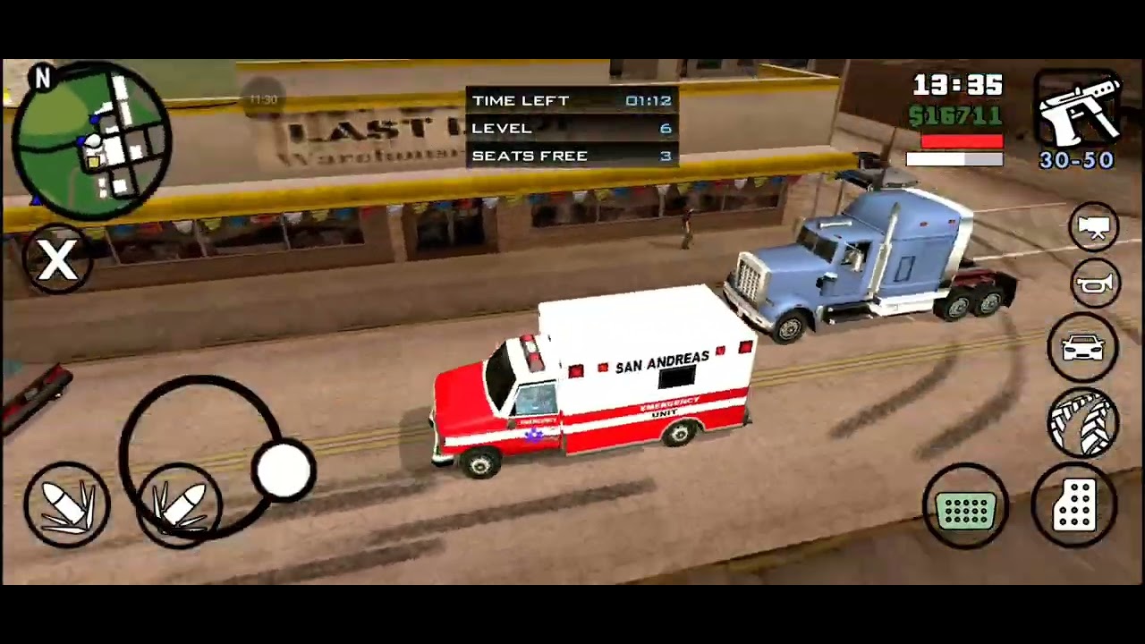 GTA San Andreas Mobile, missão de paramédicos, vamos aumentar nossa vida 