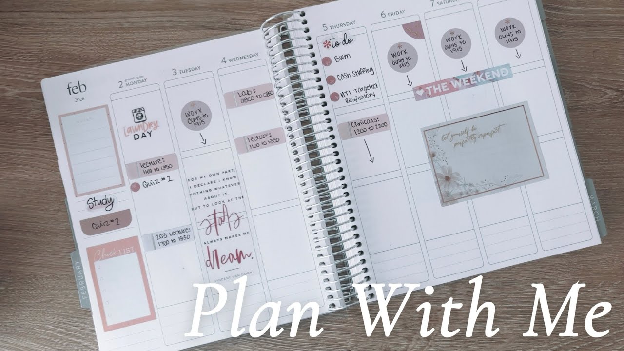 Plan With Me | February 2nd - 8th | Full Time Employee | Nursing Student | Mama To Two