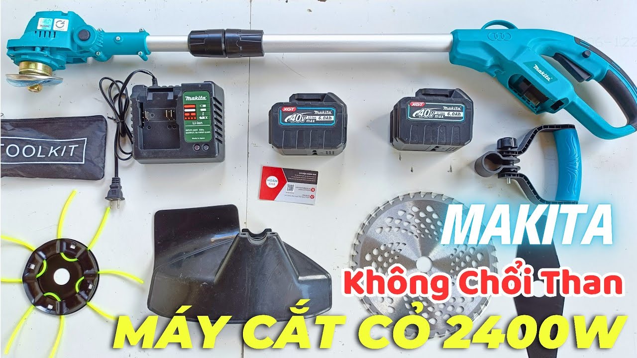 Máy Cắt Cỏ Pin MAKITA 2400w Không Chổi Than Mạnh Như Máy Xăng