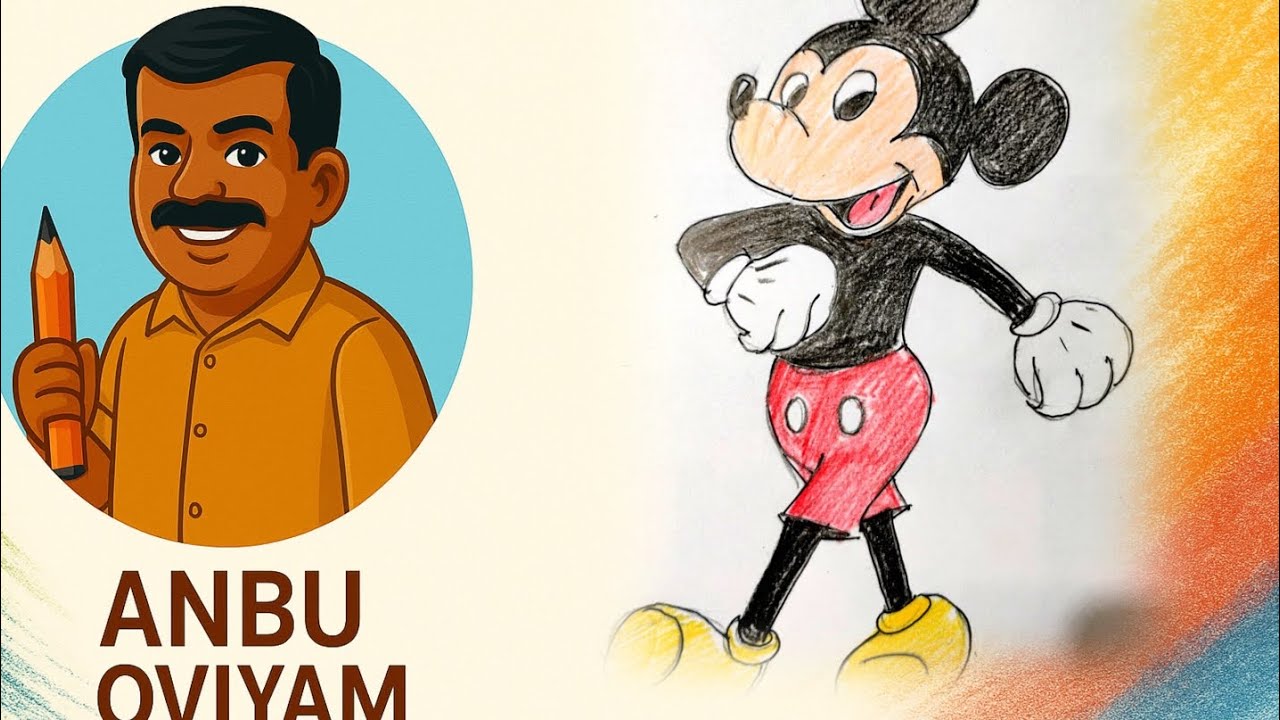 Classic Mickey Mouse ❤️✨ | Colour Pencil Shading Drawing
