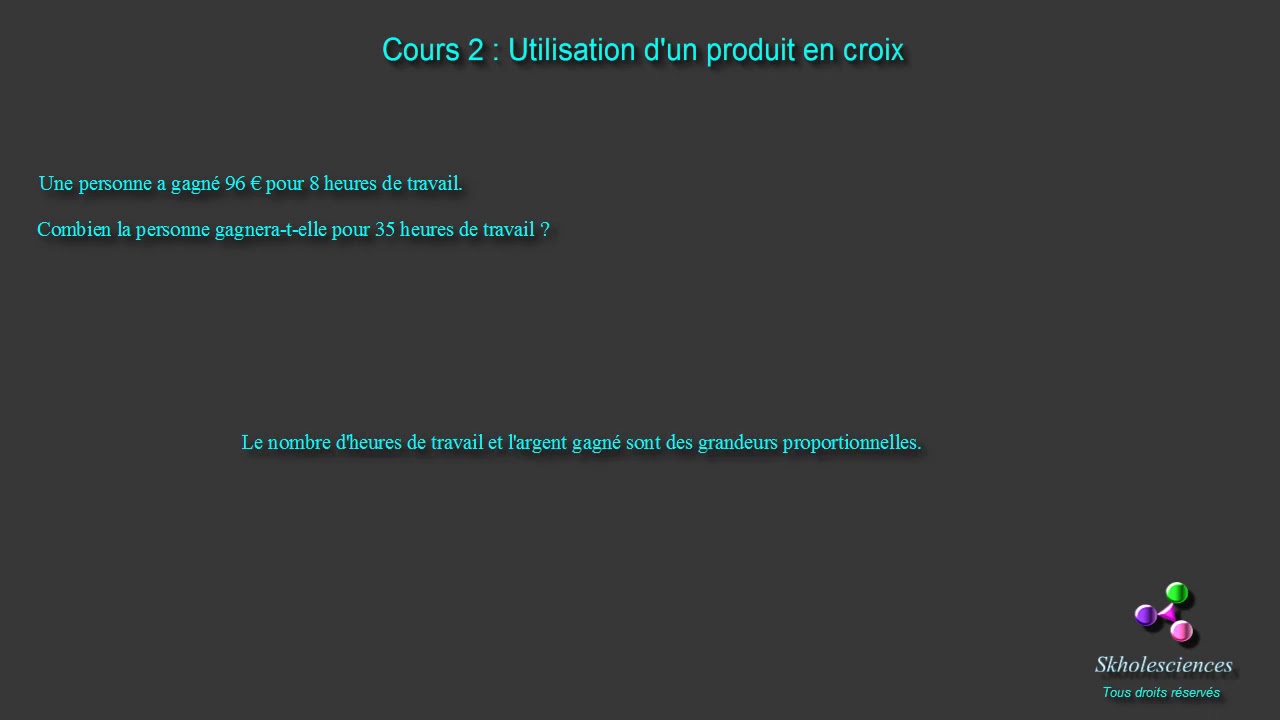 Proportionnalite   Cours 2   Utiliser un produit en croix