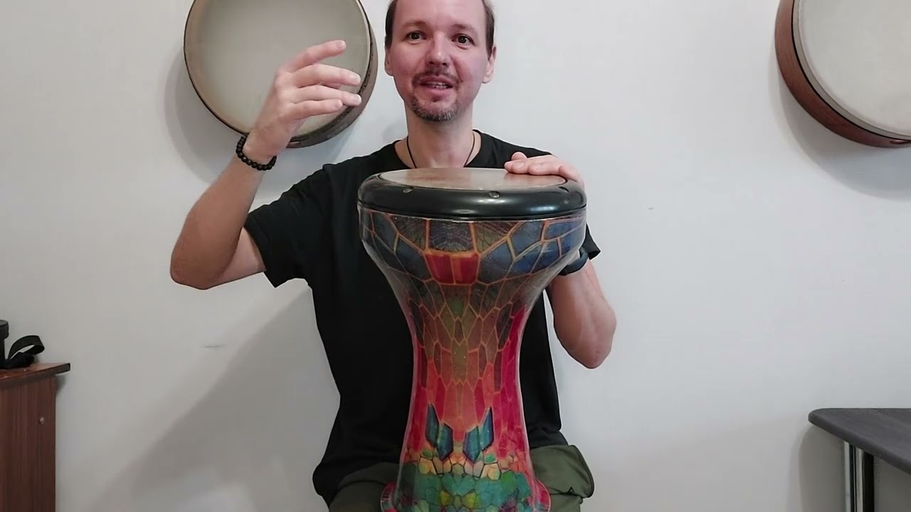 Дарбука, техника split-fingers одной рукой
