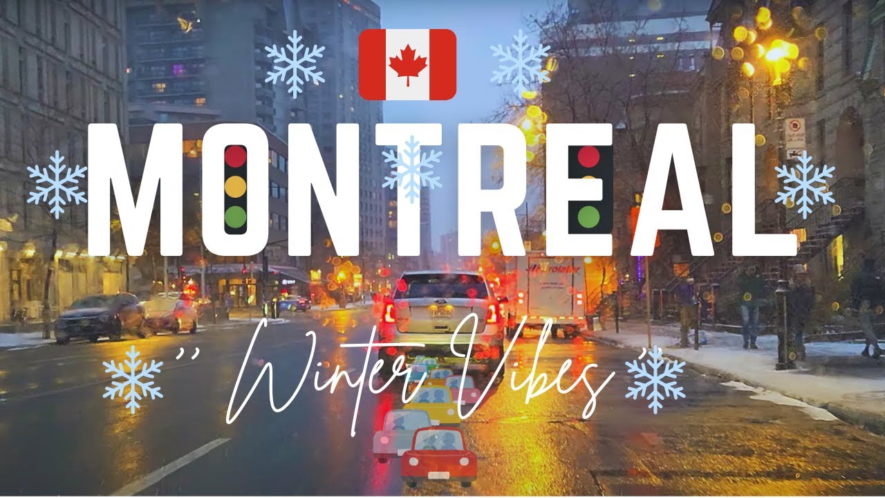 Driving in Montreal (4k) Heavy Traffic #snowing #montreal#canadalife#driving#winter#snowfall#canada