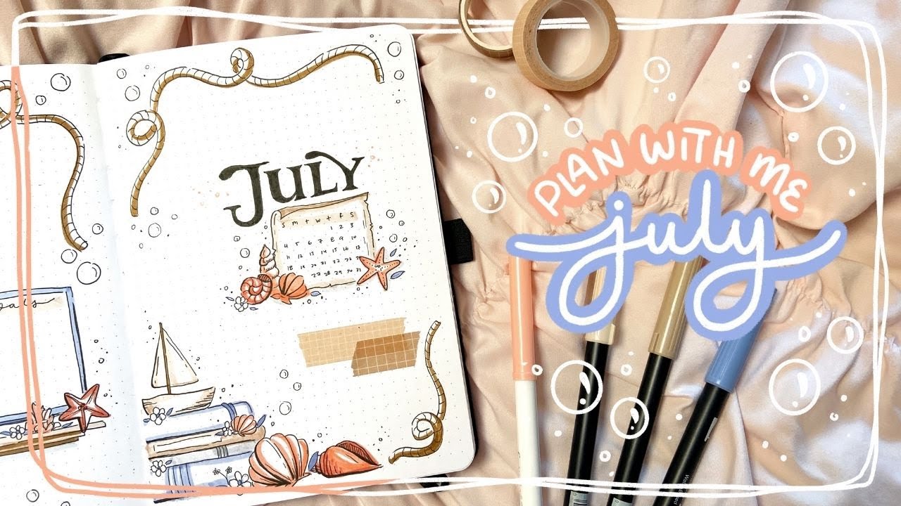PLAN WITH ME ~ July 2021 Bullet Journal Set Up ~ Nautical Decor